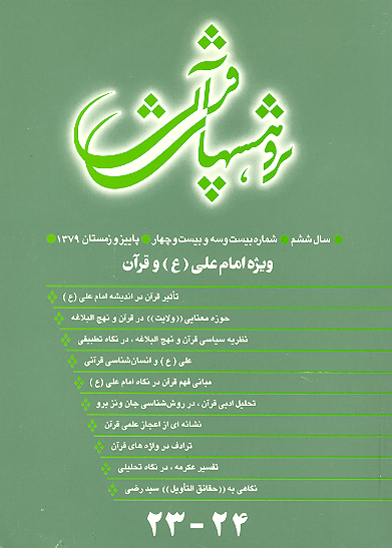 نشريه پژوهشهاي قراني ش 23 و 24 ويژه امام علي ع و قران